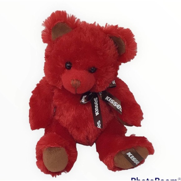 Galerie Other - Galerie Hershey's Kisses Red Bear 9" Plush Brown Ribbon Stuffed Animal Toy